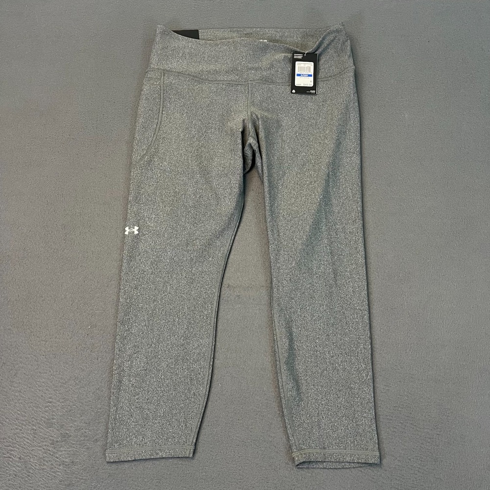 Under‎ Armour Womens XL Tech Hi Ankle Leggings Compression Grey Run Yoga 30W NWT